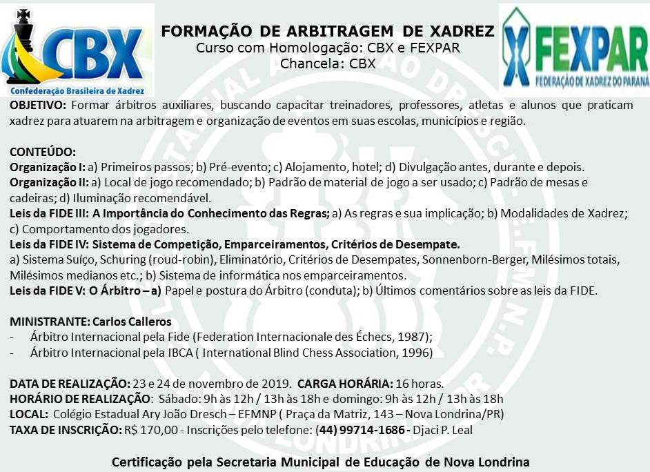 Campeonato de Xadrez está com inscrições abertas - Blog Londrina
