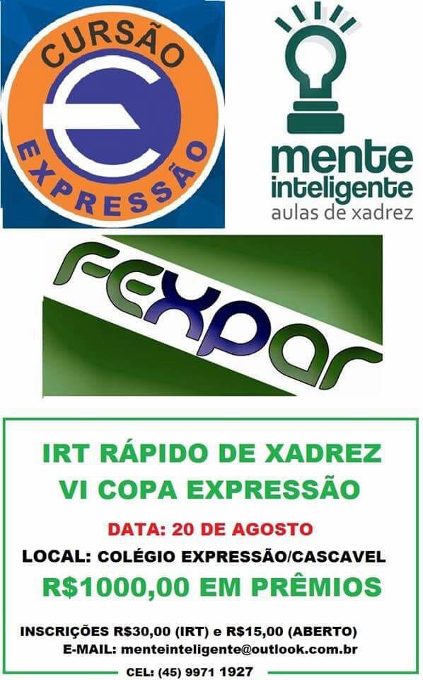 IRT de Xadrez Rápido - Cascavel - FEXPAR - Federação de Xadrez do Paraná