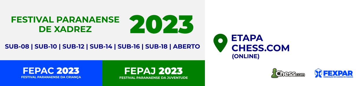Festival Paranaense de Xadrez 2023 – Etapa Chess.com (Online) – Resultados  - FEXPAR - Federação de Xadrez do Paraná